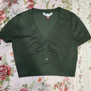 Mini short sleeve green sweater y2k